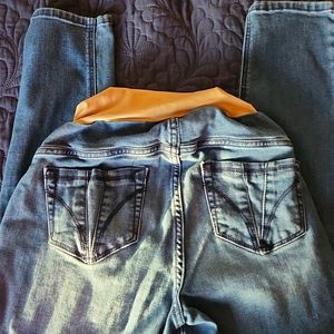 Indigo blur maternity jeans
